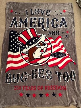 I Love America Buc-ee's 250 Years Throw Blanket